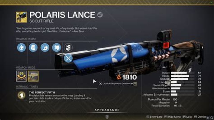 How to get Destiny 2 Polaris Lance Exotic Scout Rifle