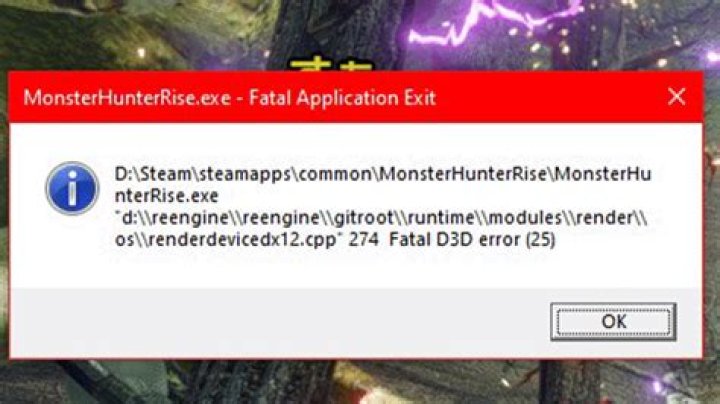Monster Hunter Rise Fatal Application Exit Error Fix