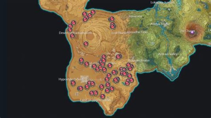 All Faruzan Ascension Material Locations in Genshin Impact | Henna Berry, Faded Red, Satin Trimmed Red Silk, and Rich Red Brocade Locations Map