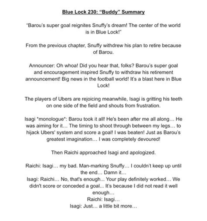 Blue Lock Chapter 230 Spoilers, Release Timeline, and Recap