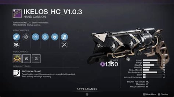 Destiny 2 IKELOS HC v1.0.3 God Roll: Best Perks for PVP and PVE