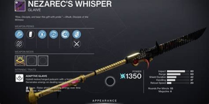
Destiny 2 Nezarec’s Whisper God Roll: Best Perks for PVP and PVE