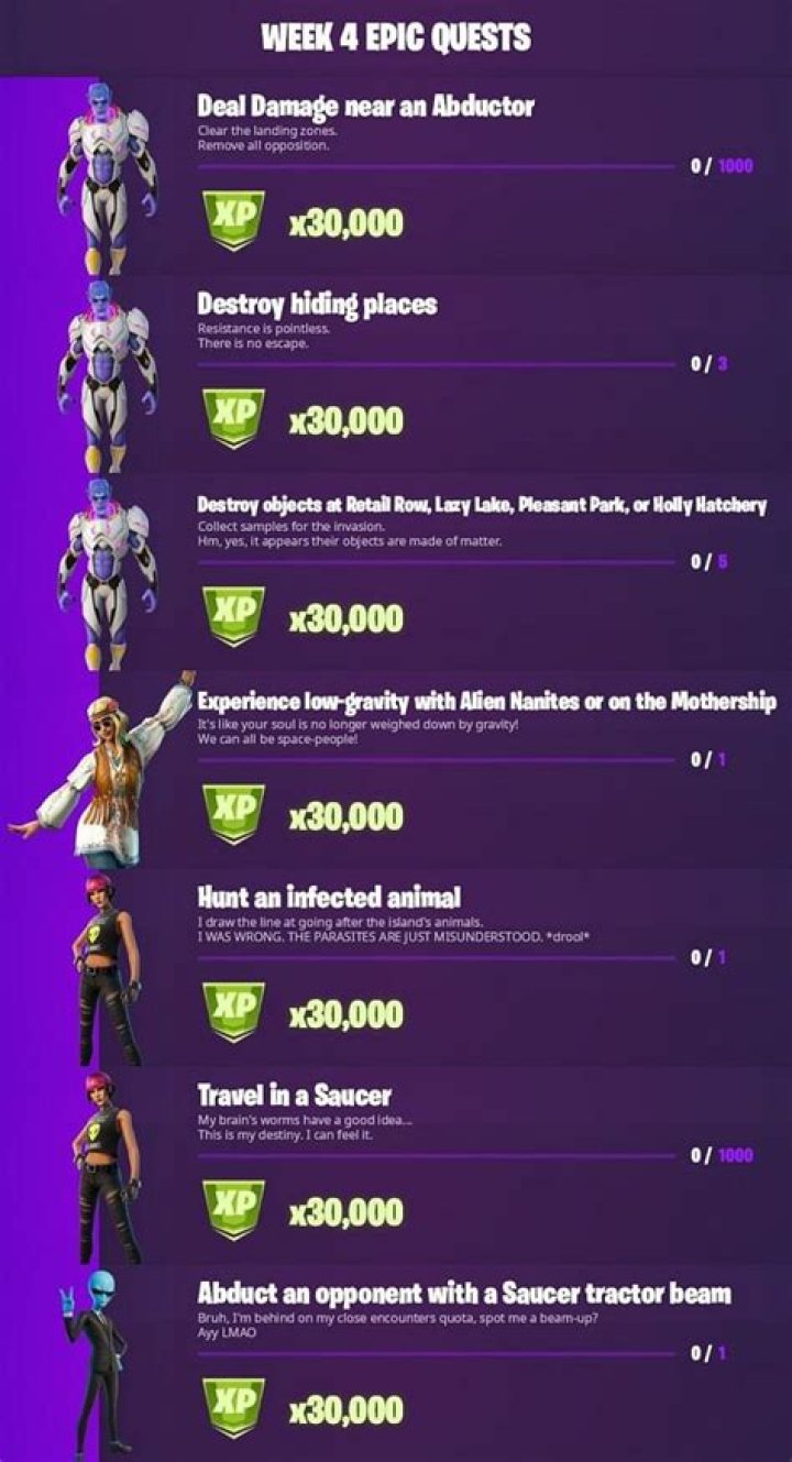 
Fortnite Season 7 Week 4 Challenges