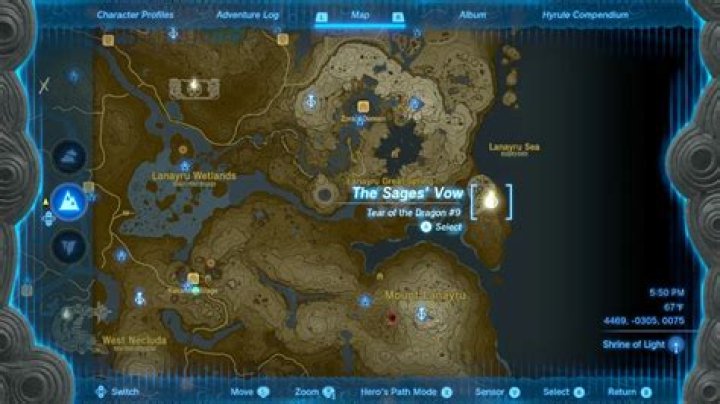 Lanaryu Talus Plateau Dragon Tear Location in Zelda Tears of the Kingdom (TOTK)