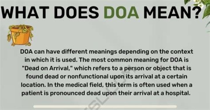 Unpacking DOA: Decoding the Meanings Behind a Powerful Abbreviation