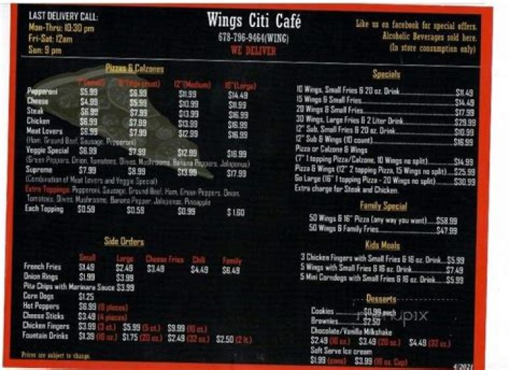 Wings Citi Cafe Menu: A Comprehensive Guide to Your Favorite Dishes